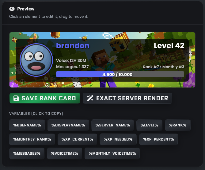 Setting Up the Level System