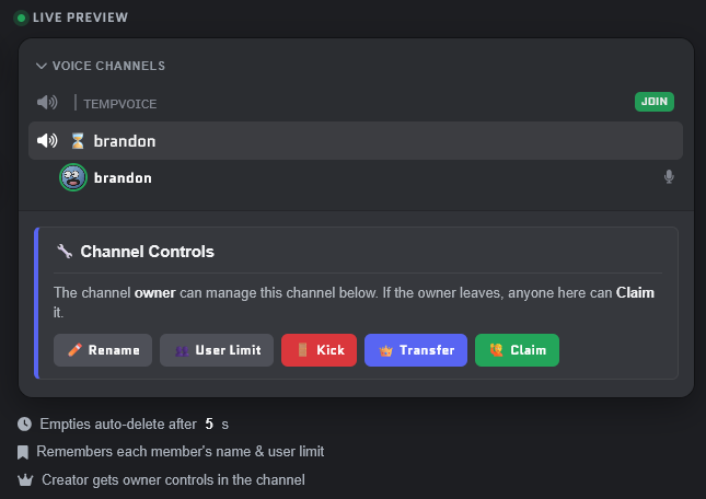 Setting Up Temp Voice